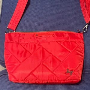lug Quilted Crossbody Bag in Red